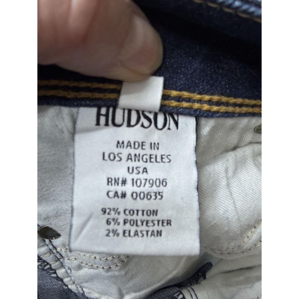 Hudson Ginny Crop Straight Jeans Womens 30 Mid Rise Medium Wash Cuffed 24 USA - Picture 11 of 15